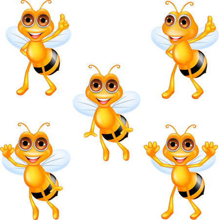 Cartoon bee collection setのイラスト素材