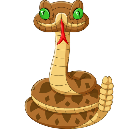 Vector illustration of Cartoon brown snake on white backgroundのイラスト素材