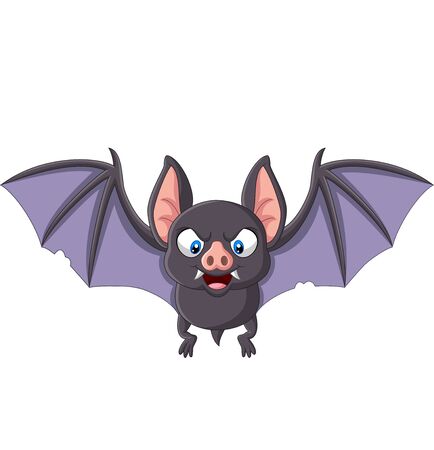 Vector illustration of Cartoon bat flying isolated on white backgroundのイラスト素材