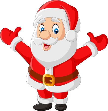 Vector illustration of Cartoon happy Santa Claus wavingのイラスト素材