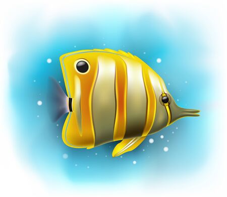 Vector illustration of Cartoon copper banded butterfly fishのイラスト素材