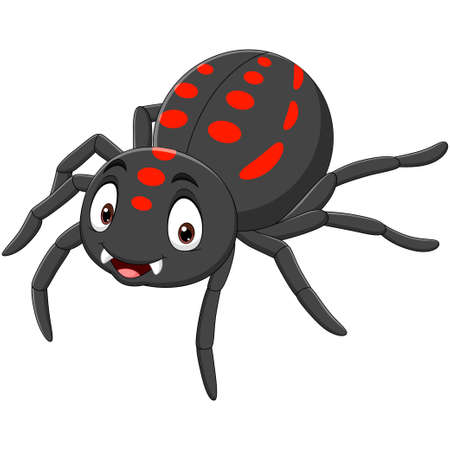 Cartoon funny spider on white backgroundのイラスト素材