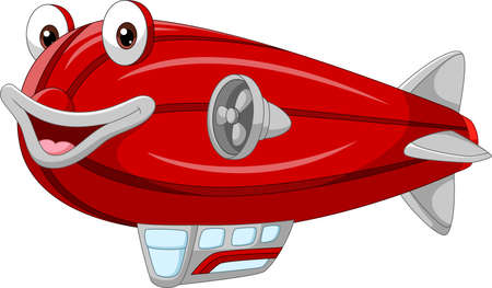 Cartoon smiling red zeppelin mascotのイラスト素材
