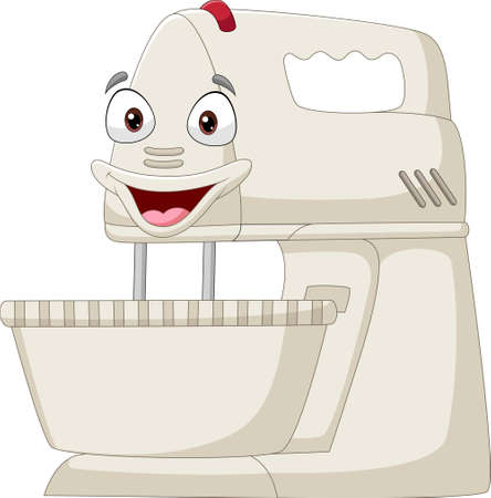 Cartoon smiling mixer flour machine characterのイラスト素材