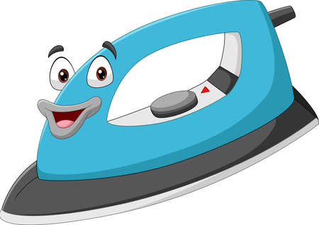 Cartoon smiling electric iron characterのイラスト素材