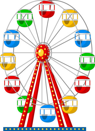 Ferris Wheel isolated on white backgroundのイラスト素材