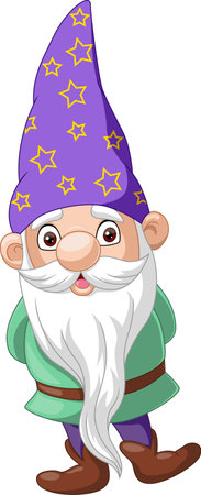 Cartoon happy gnomes on white backgroundのイラスト素材