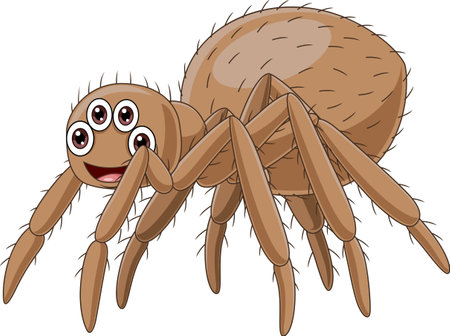 Cute tarantula cartoon on white backgroundのイラスト素材