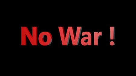 No war text in red and black colors on a black background.の写真素材