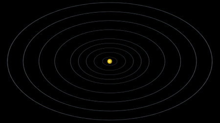 Black background with the image of a solar system. vector illustration.の写真素材