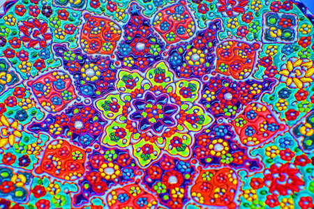 Beautiful and colorful pattern of  ceramic artistic handiwork in Iranian style