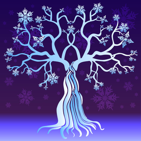Magic winter treeのイラスト素材