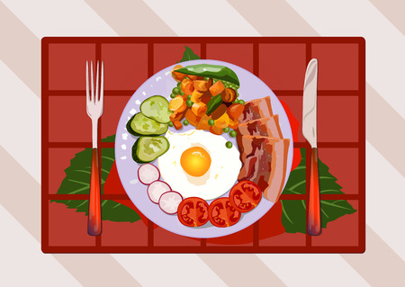 breakfast plateのイラスト素材