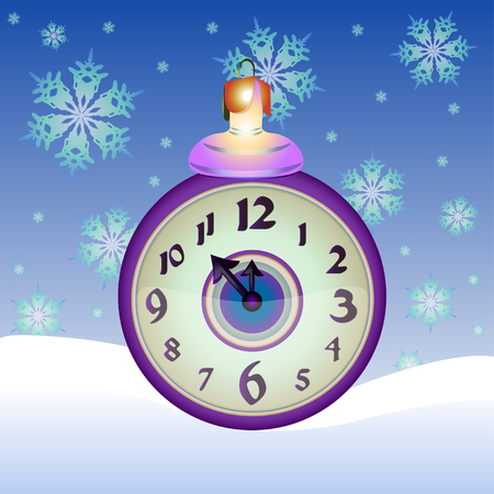 Happy Christmas clockのイラスト素材