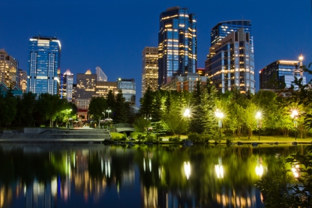 Calgary at night, Canadaのeditorial素材