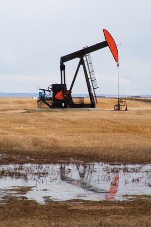 A pumpjack in Alberta, Canada. の写真素材