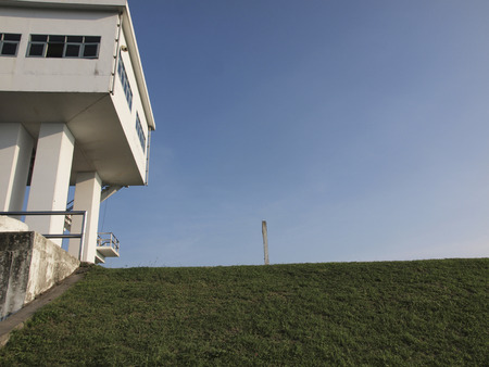 The grass hill on the water gate towerの写真素材