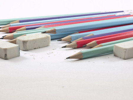 The writing tools on white backgroundの写真素材