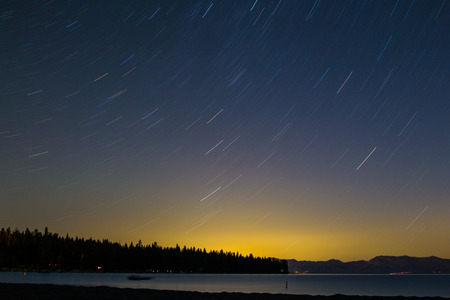 Stars Above Lakeの写真素材