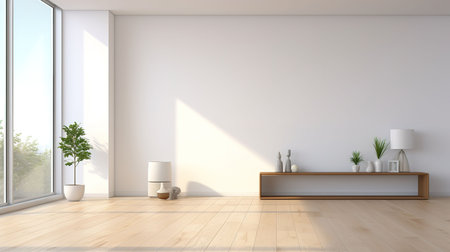 modern bright interiors apartment Living room 3D rendering illustration computer generated imageの素材