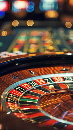 Roulette strategy session players placing bets on numbers and colors wheel spinning fate decidingの素材