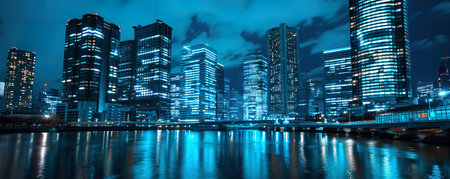 Bioluminescent cityscapes where buildings glow with natural light reducing energy useの素材