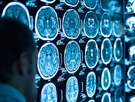 Neurology research brain scans analysis understanding the human mindの素材