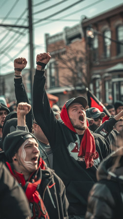 Local derby, rivalry and respect, community divided and unitedの素材