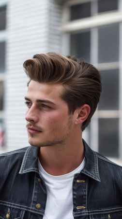 Retro pompadour styling, throwback, stylish, flairの素材