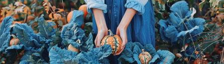 Planning a fall vegetable garden, hopeful plantings for late harvests, earthy hands  916の素材