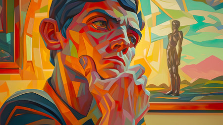 Ancient Mythology, Statue, Patination Technique, Transforming Bronze into Timeless Art, 3D Render, Silhouette Lighting, HDR Effect, Rack focus viewの素材