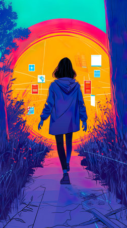 Singularity Scholar, Quantum Resonator, Pioneering scientist deciphers a black hole civilization, Enveloped in the mystery of the cosmos, Photography, Silhouette lighting, Depth of Field Bokeh Effect, Point-of-view shotの素材