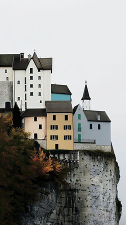 A medieval village that appears only once every hundred yearsの素材