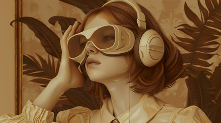 Digital detox clinics in virtual reality, offering immersive escapes for tech overload recovery with AI therapistsの素材