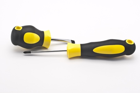 Two screwdrivers on a light background  の写真素材