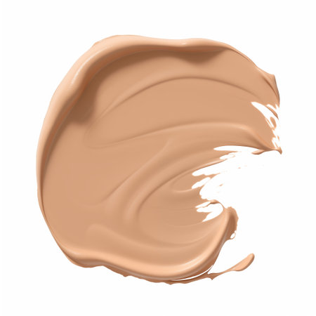 close up of a make up liquid powder stroke on white backgroundの素材