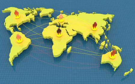 People social network communication social network with earthの写真素材