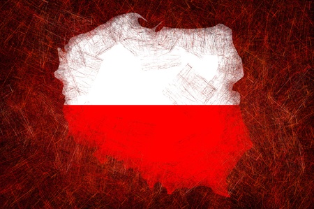 Grunge textured Poland flagの写真素材