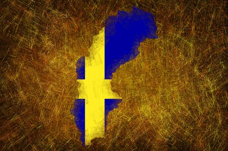 Grunge textured Sweden flagの写真素材