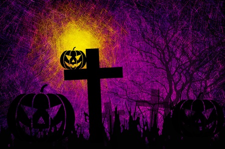 Grunge textured Halloween night backgroundの写真素材