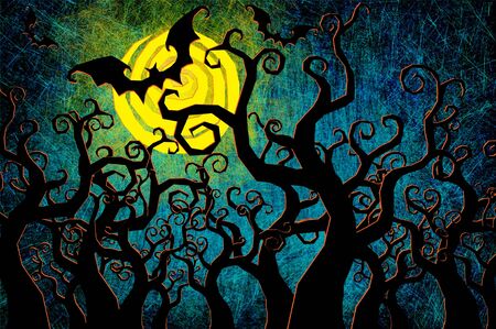 Grunge textured Halloween night backgroundの写真素材