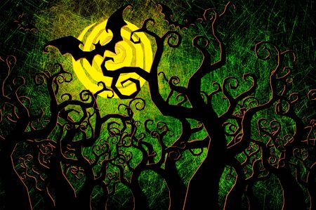 Grunge textured Halloween night backgroundの写真素材