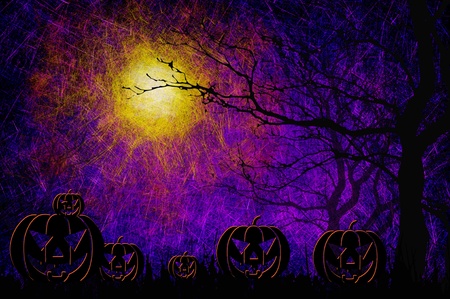 Grunge textured Halloween night backgroundの写真素材