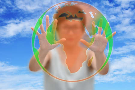 Cute business woman with business conceptsの写真素材