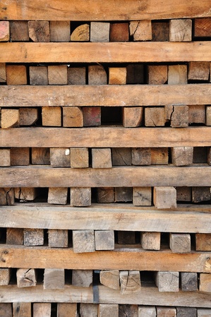 Wood piling upの写真素材