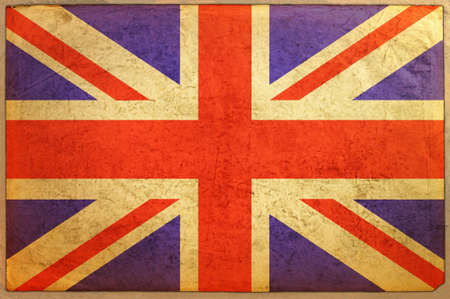 Flag on aged paper texture can be used as backgroundの写真素材