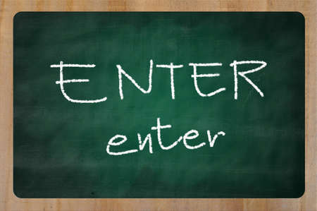 Handwritten with white chalk on a blackboard illustration の写真素材