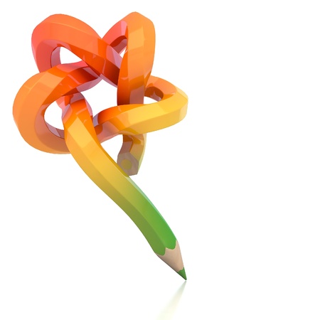 Abstract background line of colour pencil illustrationの写真素材