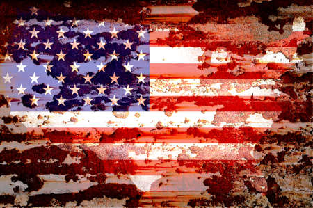 Grunge textured of USA flag for USA Independence Dayの写真素材