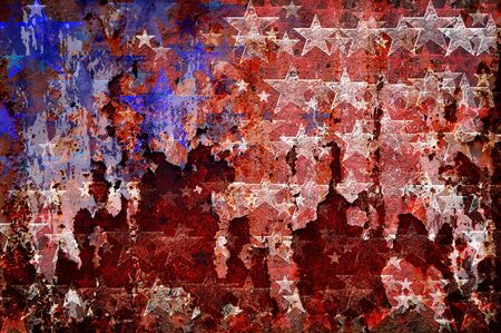 Grunge textured of USA flag for USA Independence Dayの写真素材